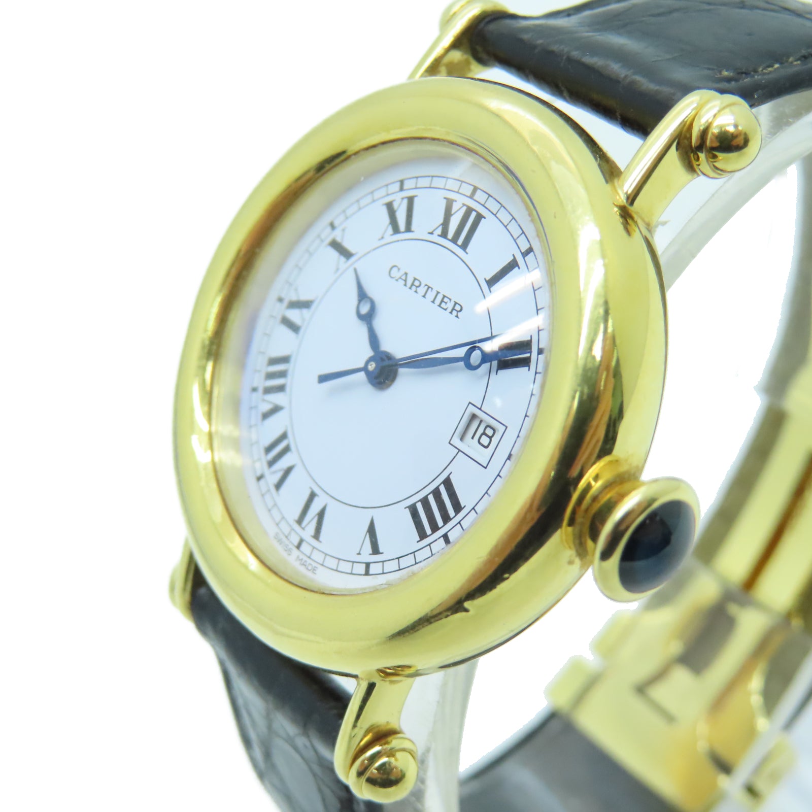 CARTIER Diabolo 18K黃金手錶石英機芯白色