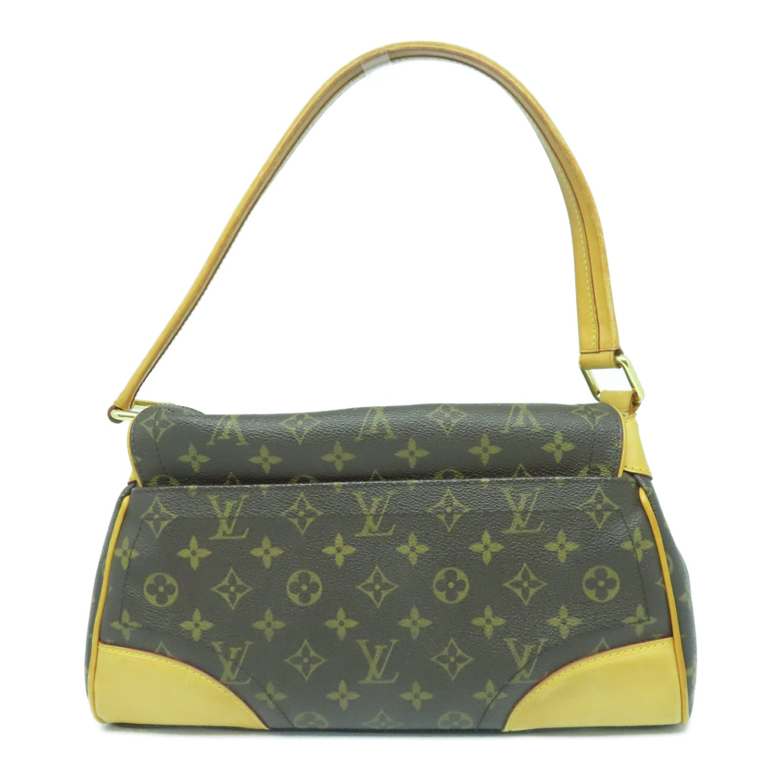 LOUIS VUITTON Monogarm Beverly MM Gold Buckle Shoulder Bag Brown