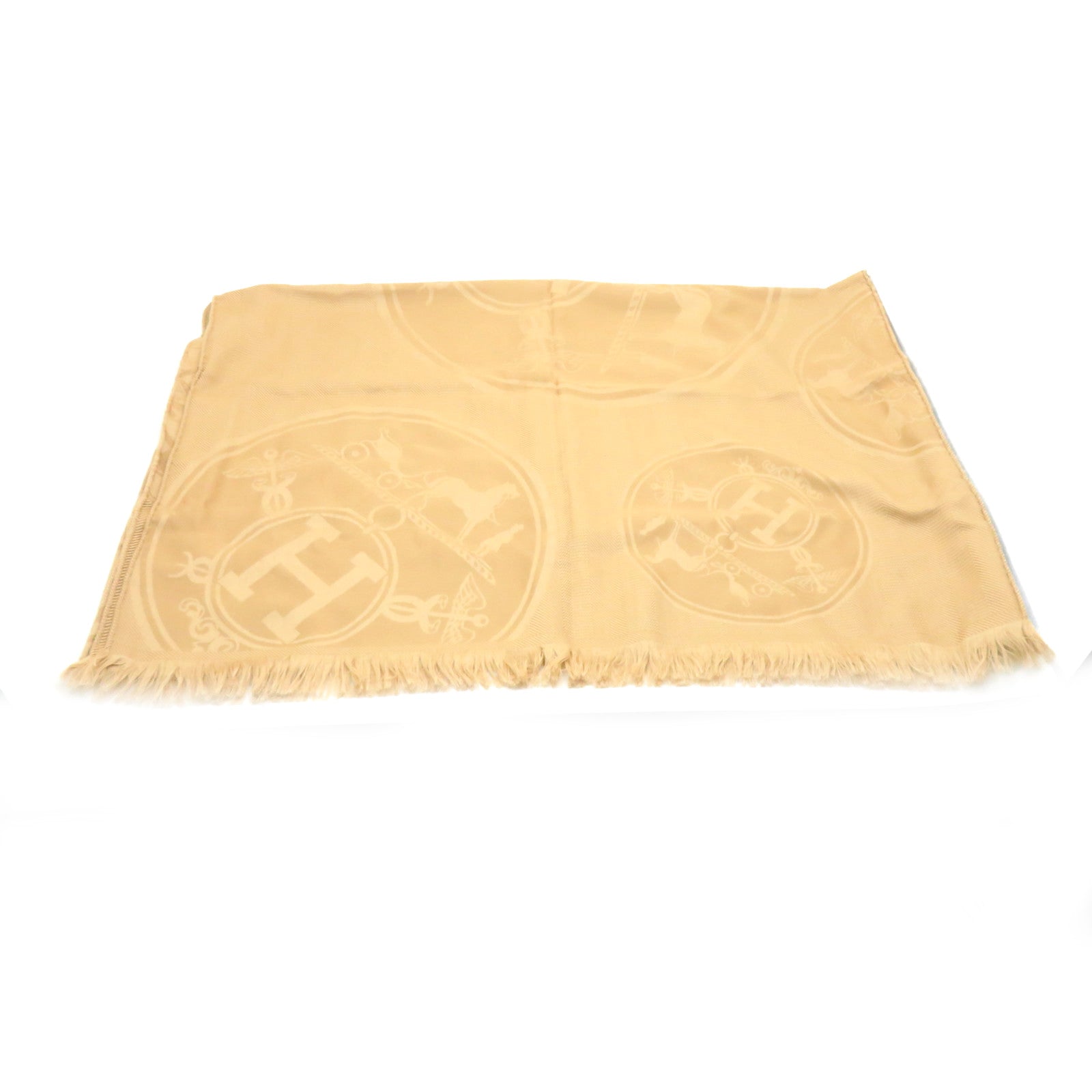 HERMES 茄士咩/絲質Scarf圍巾啡色