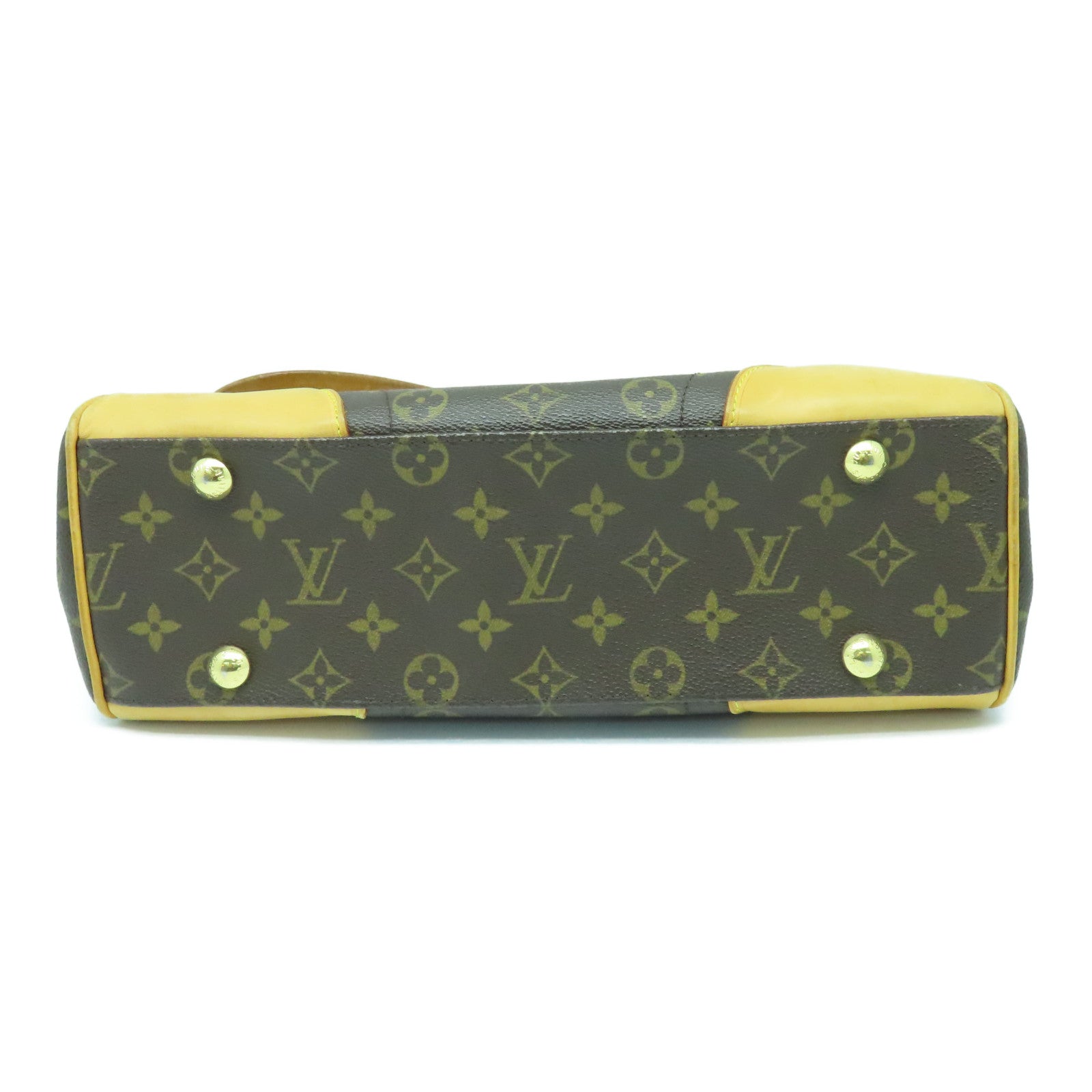 LOUIS VUITTON Monogarm Beverly MM Gold Buckle Shoulder Bag Brown