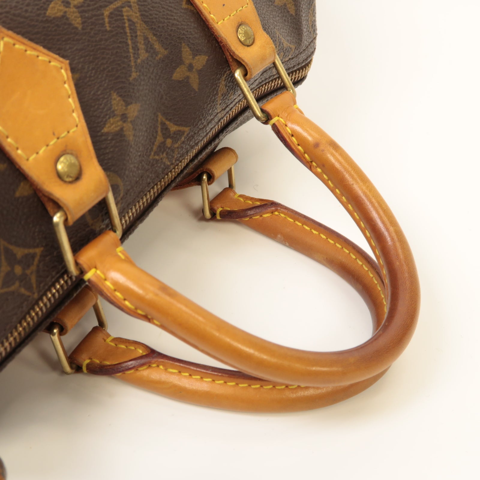 LOUIS VUITTON Monogram Speedy 25金扣手挽袋棕色