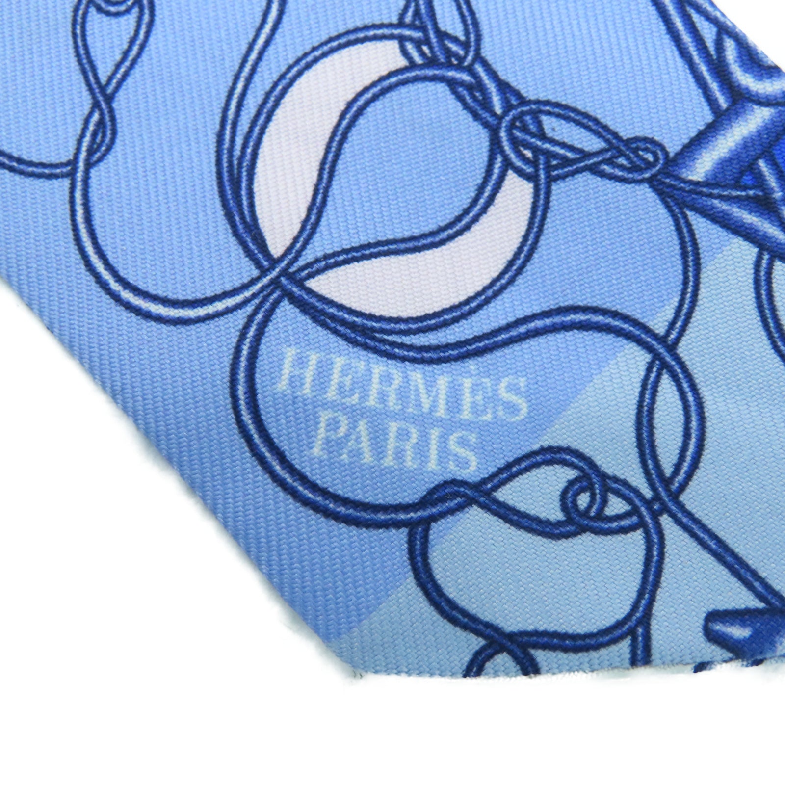 HERMES 丝质Twilly丝巾蓝色