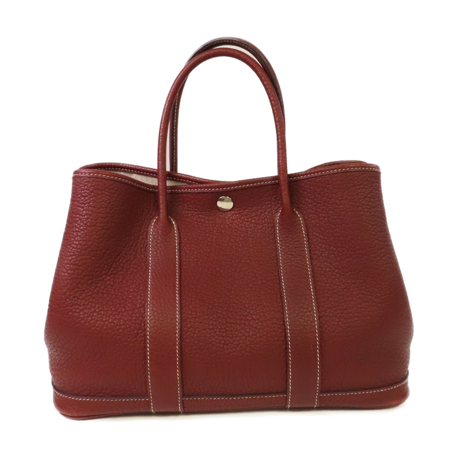 HERMES Negonda皮革Garden Party TPM Tote Bag銀扣手挽袋Rouge H愛馬仕紅色
