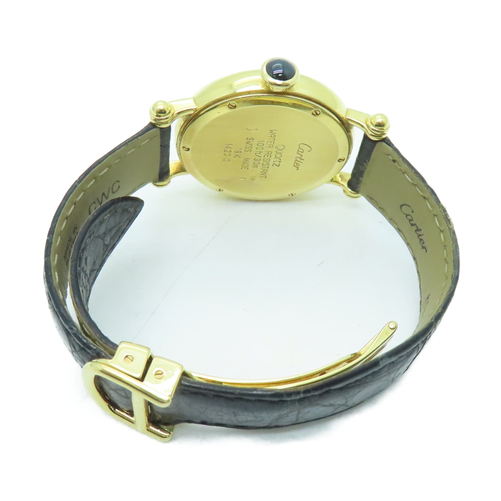 CARTIER Diabolo 18K黃金手錶石英機芯白色