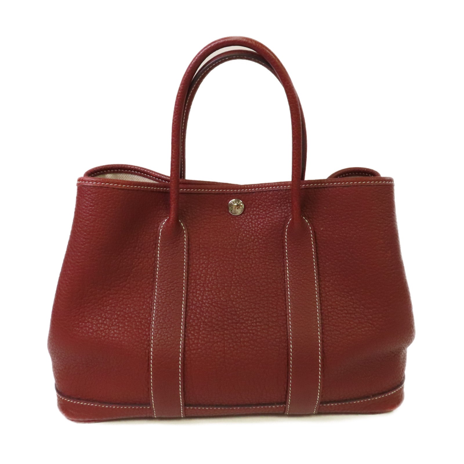 HERMES Negonda皮革Garden Party TPM Tote Bag銀扣手挽袋Rouge H愛馬仕紅色