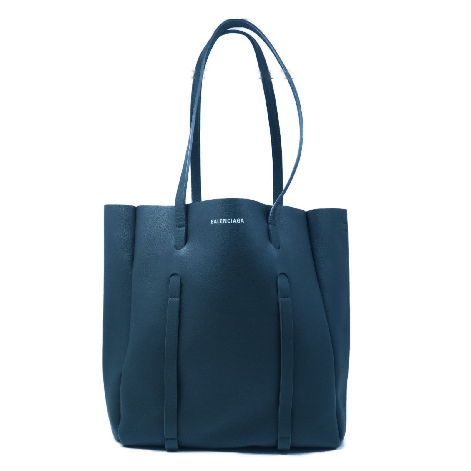 BALENCIAGA 羊皮皮革Tote Bag銀扣手挽袋灰色