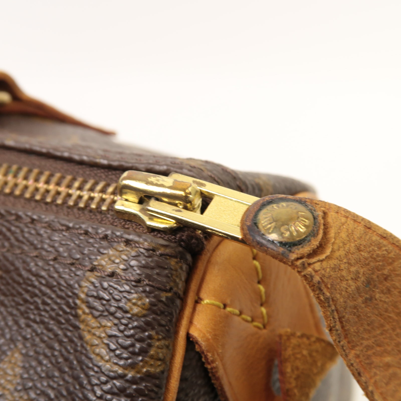 LOUIS VUITTON Monogram Speedy 25金扣手挽袋棕色