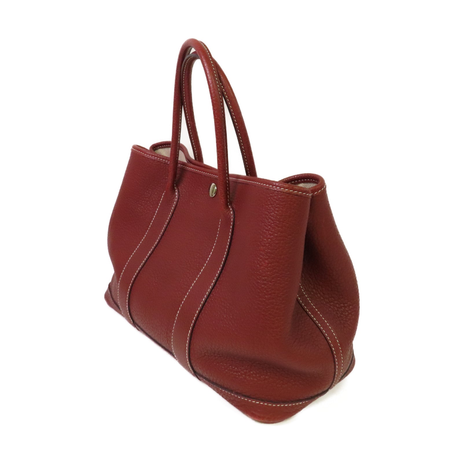 HERMES Negonda皮革Garden Party TPM Tote Bag銀扣手挽袋Rouge H愛馬仕紅色