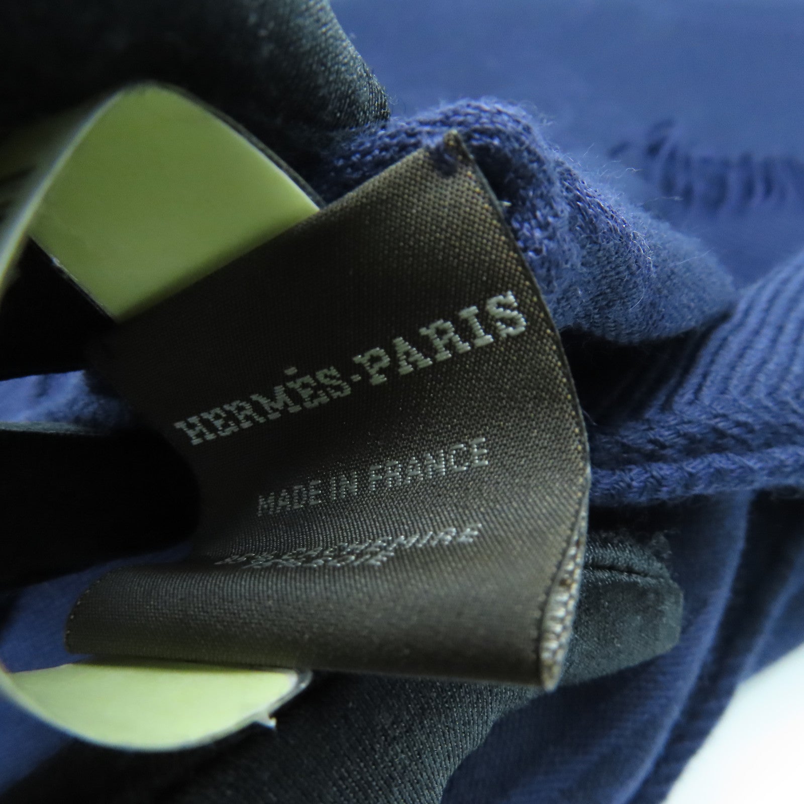 HERMES Wool/Silk 75x210 Libris Stole Shawl Blue
