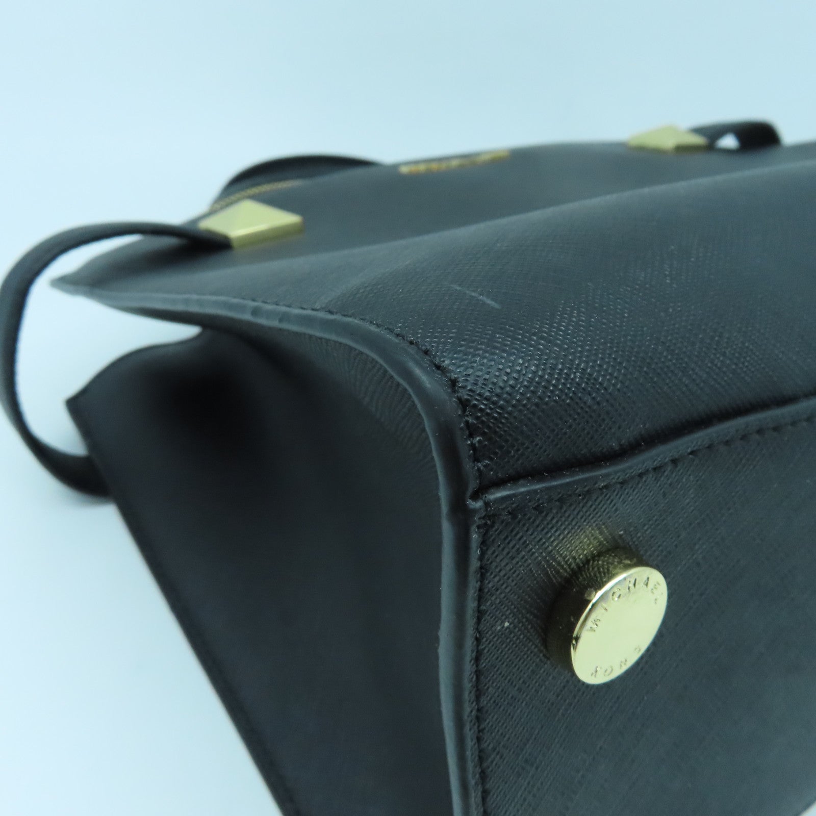 Michael Kors 牛皮皮革2 Way Shoulder金扣手挽肩背兩用袋黑色