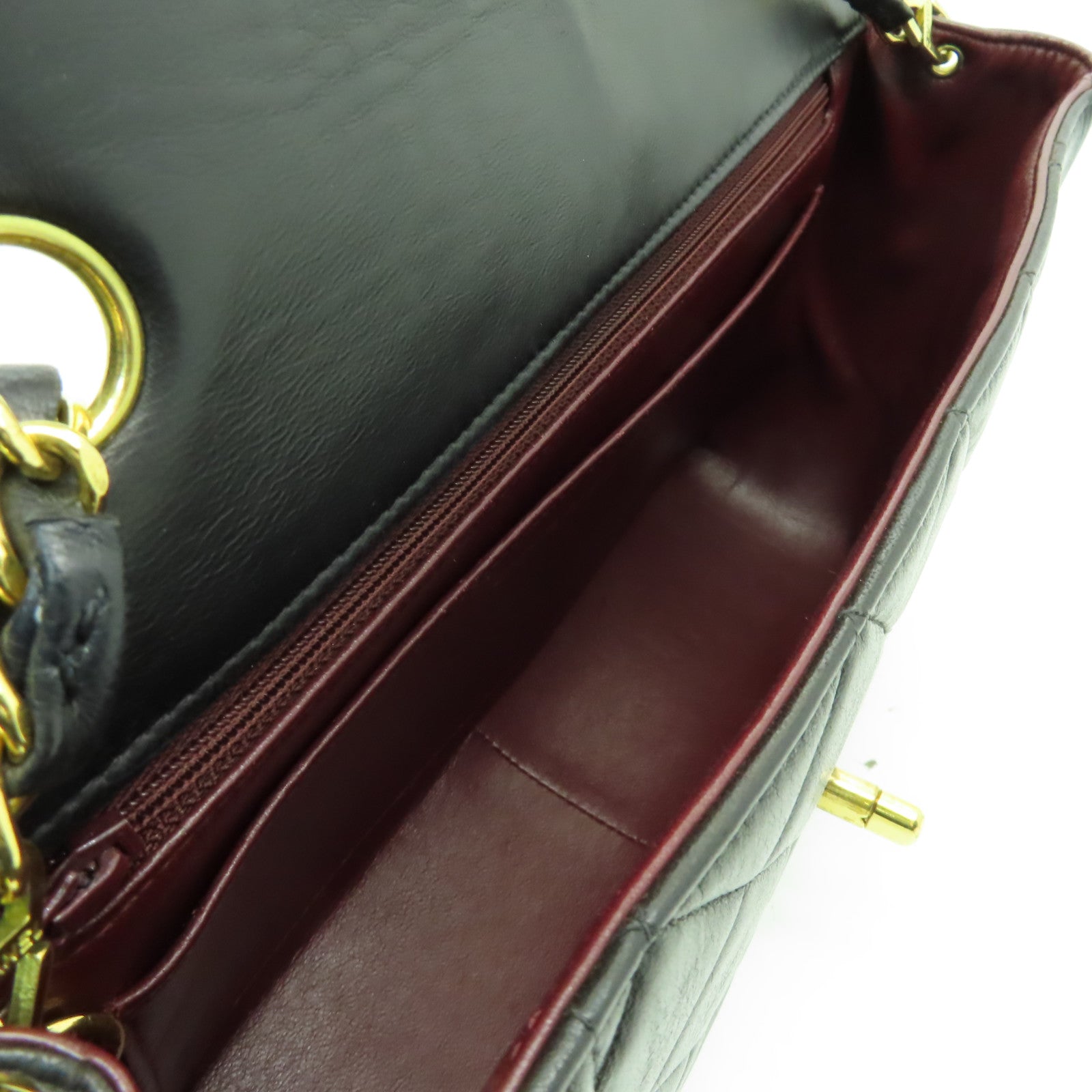 CHANEL 【激減優惠】菱格羊皮皮革Chain Shoulder Bag金扣鏈帶肩背袋黒色