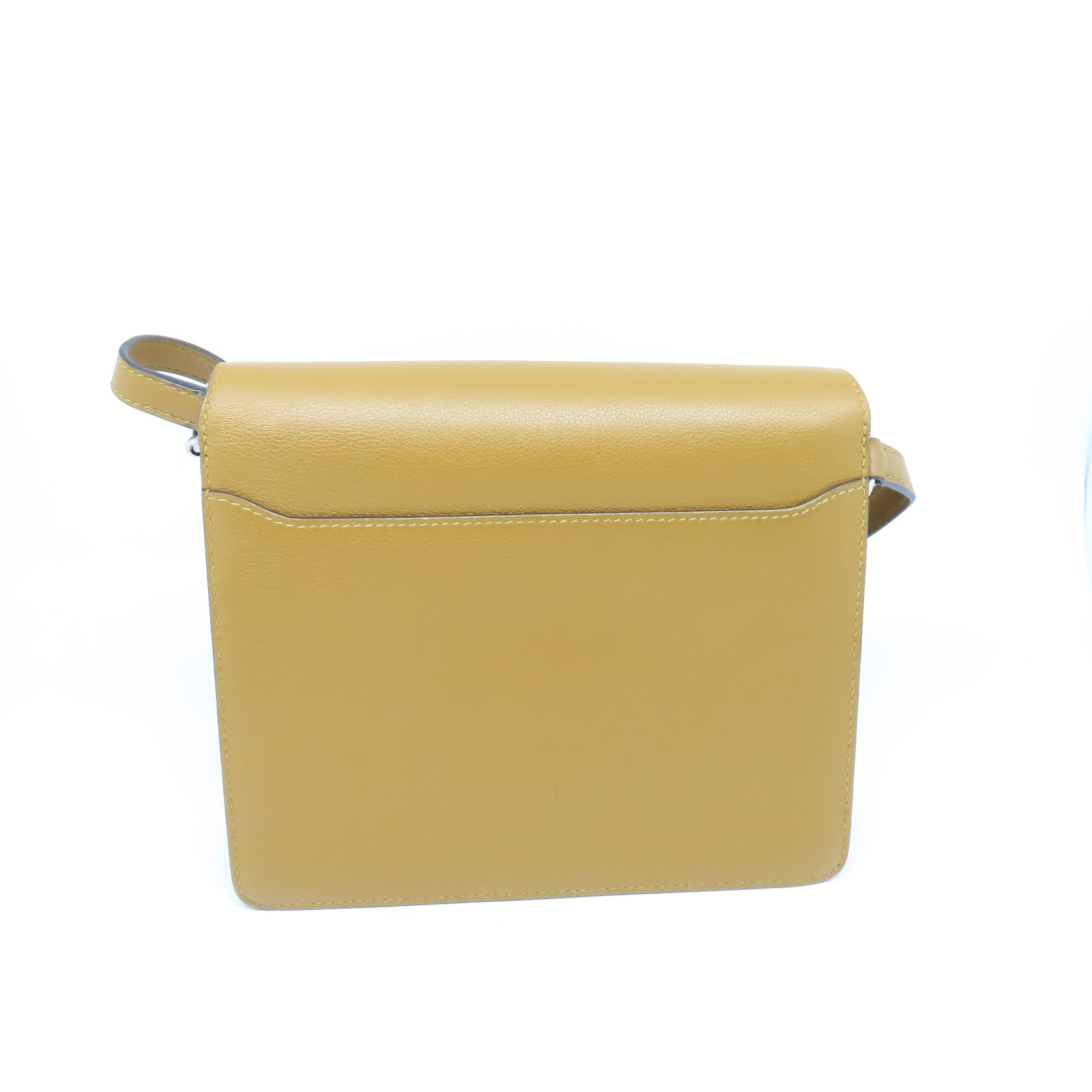 HERMES Evercolour Leather Roulis 23 Shoulder Bag Caramel Brown Silver Buckle