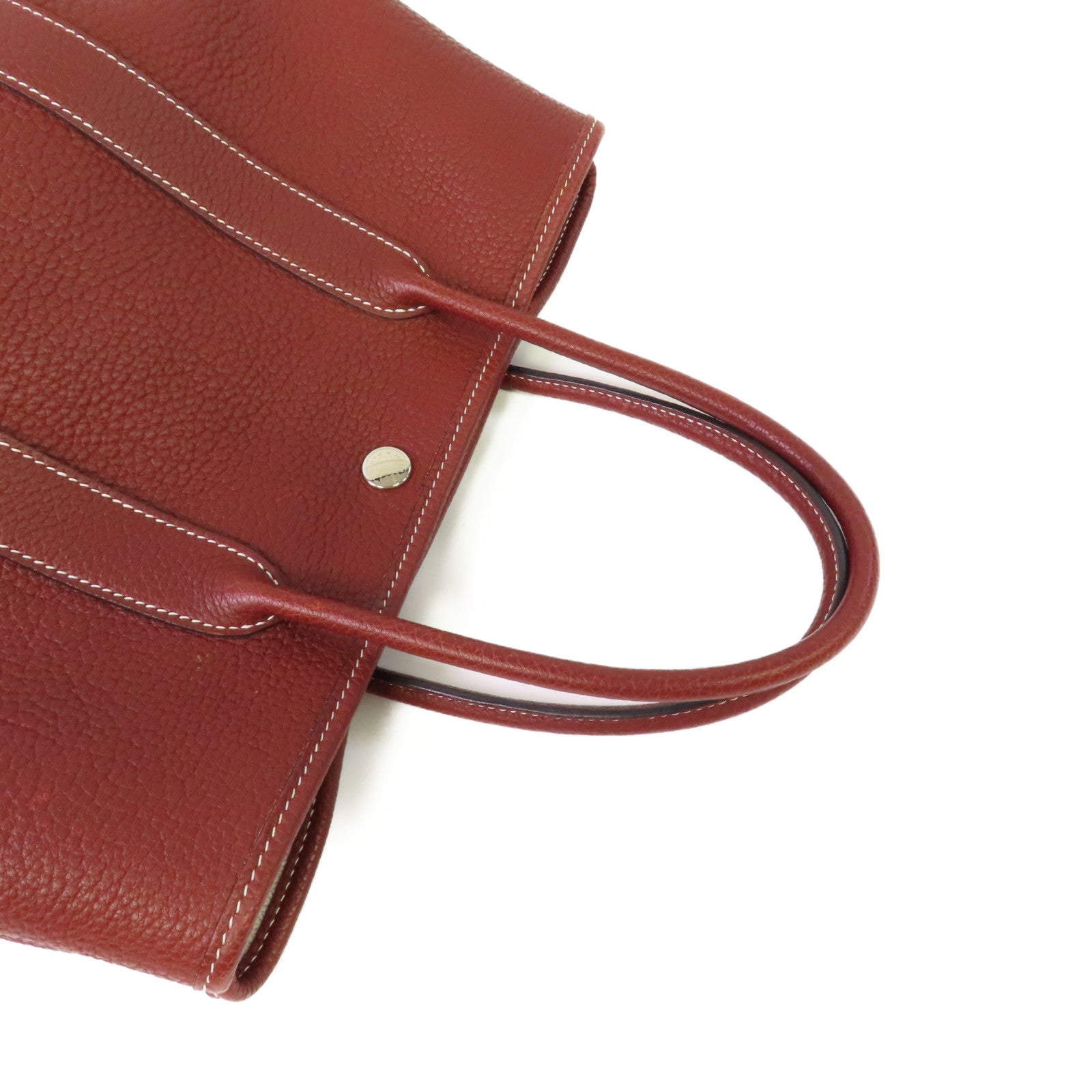 HERMES Negonda皮革Garden Party TPM Tote Bag銀扣手挽袋Rouge H愛馬仕紅色