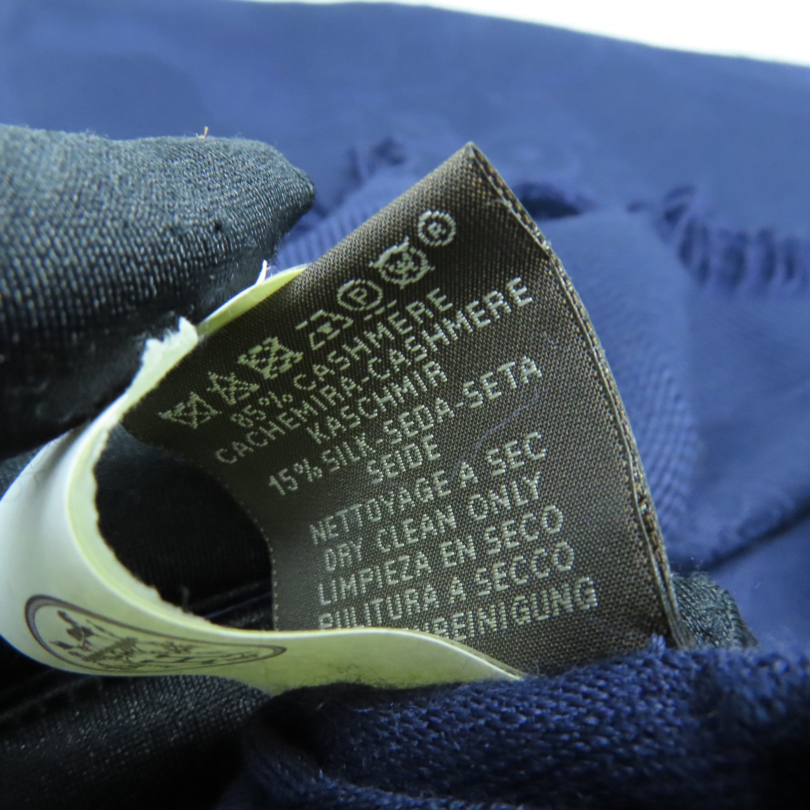 HERMES Wool/Silk 75x210 Libris Stole Shawl Blue