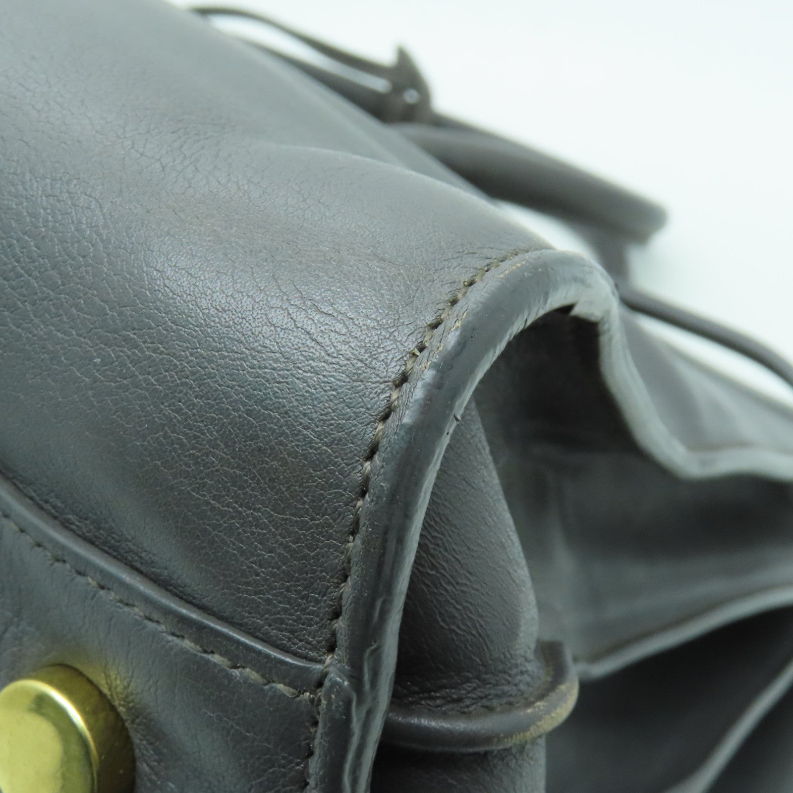 SAINT LAURENT 牛皮皮革Sac De Jour金扣手挽袋灰色