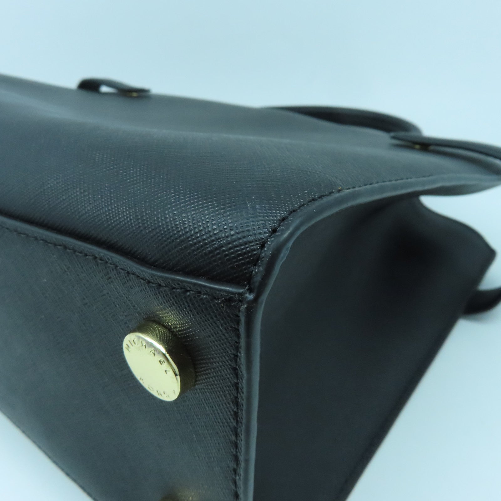 Michael Kors 牛皮皮革2 Way Shoulder金扣手挽肩背兩用袋黑色