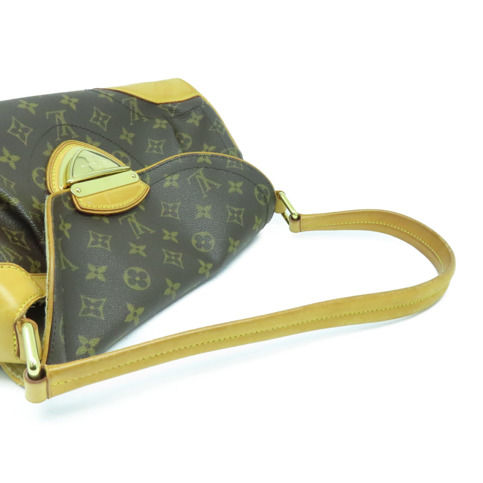 LOUIS VUITTON Monogarm Beverly MM Gold Buckle Shoulder Bag Brown