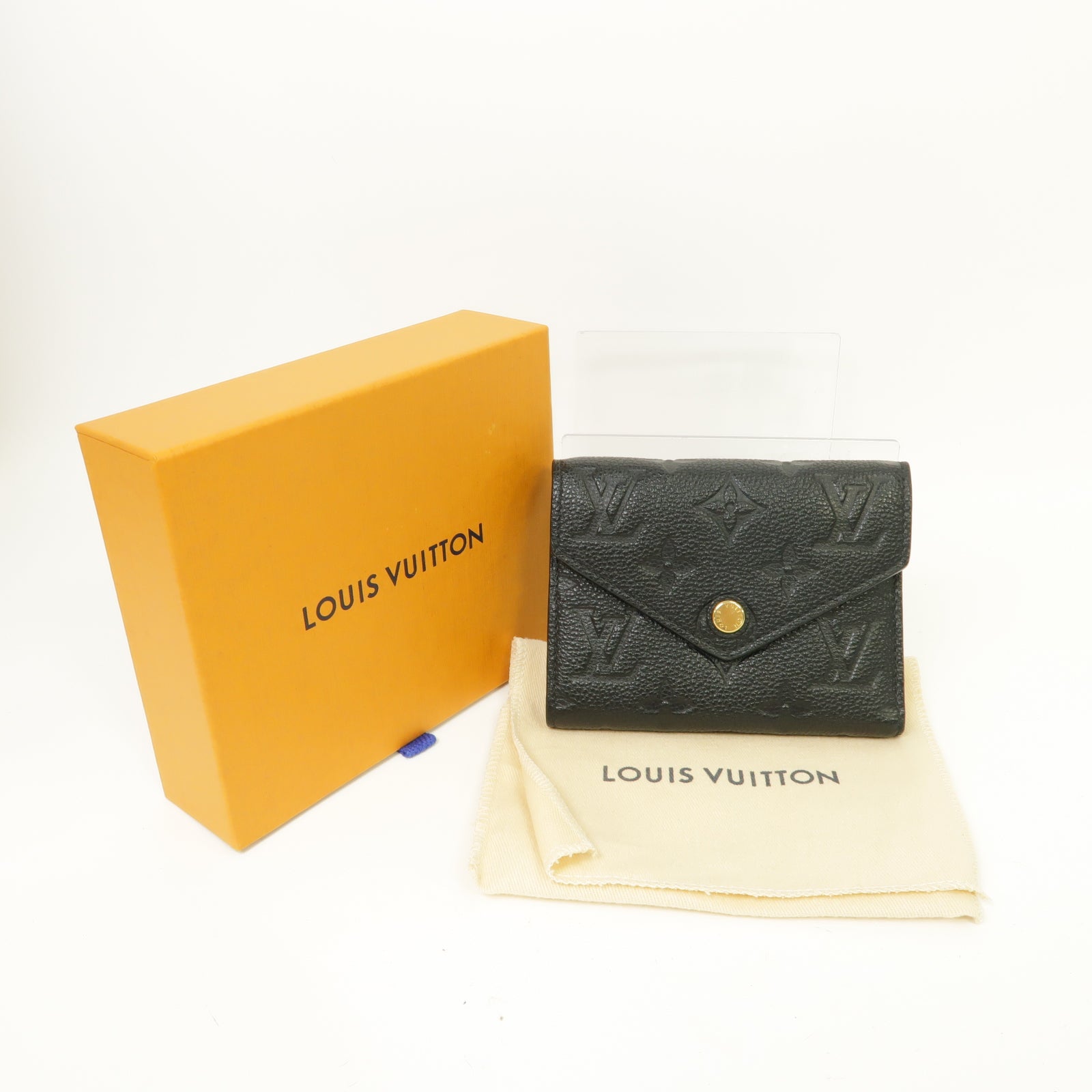 LOUIS VUITTON Monogram Empreinte Victorine Wallet金扣錢包黑色