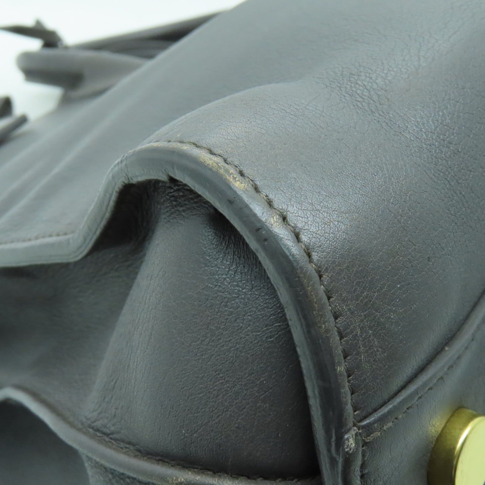 SAINT LAURENT 牛皮皮革Sac De Jour金扣手挽袋灰色