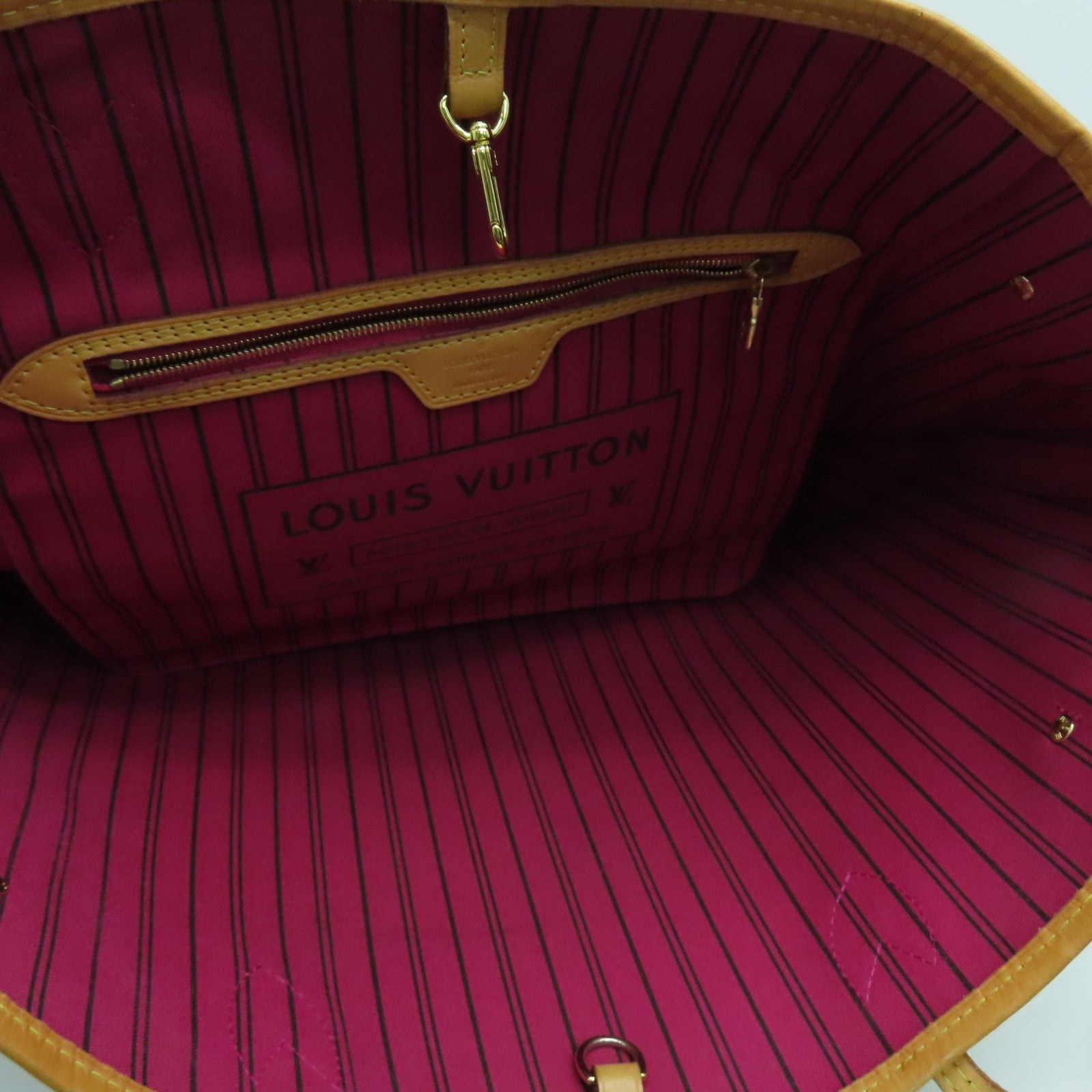 LOUIS VUITTON Monogram Neverfull MM手挽袋金扣啡色
