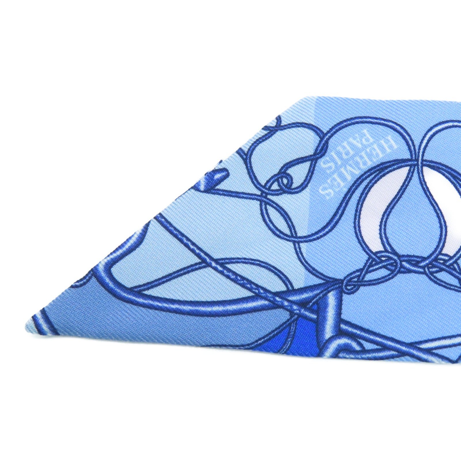 HERMES 丝质Twilly丝巾蓝色