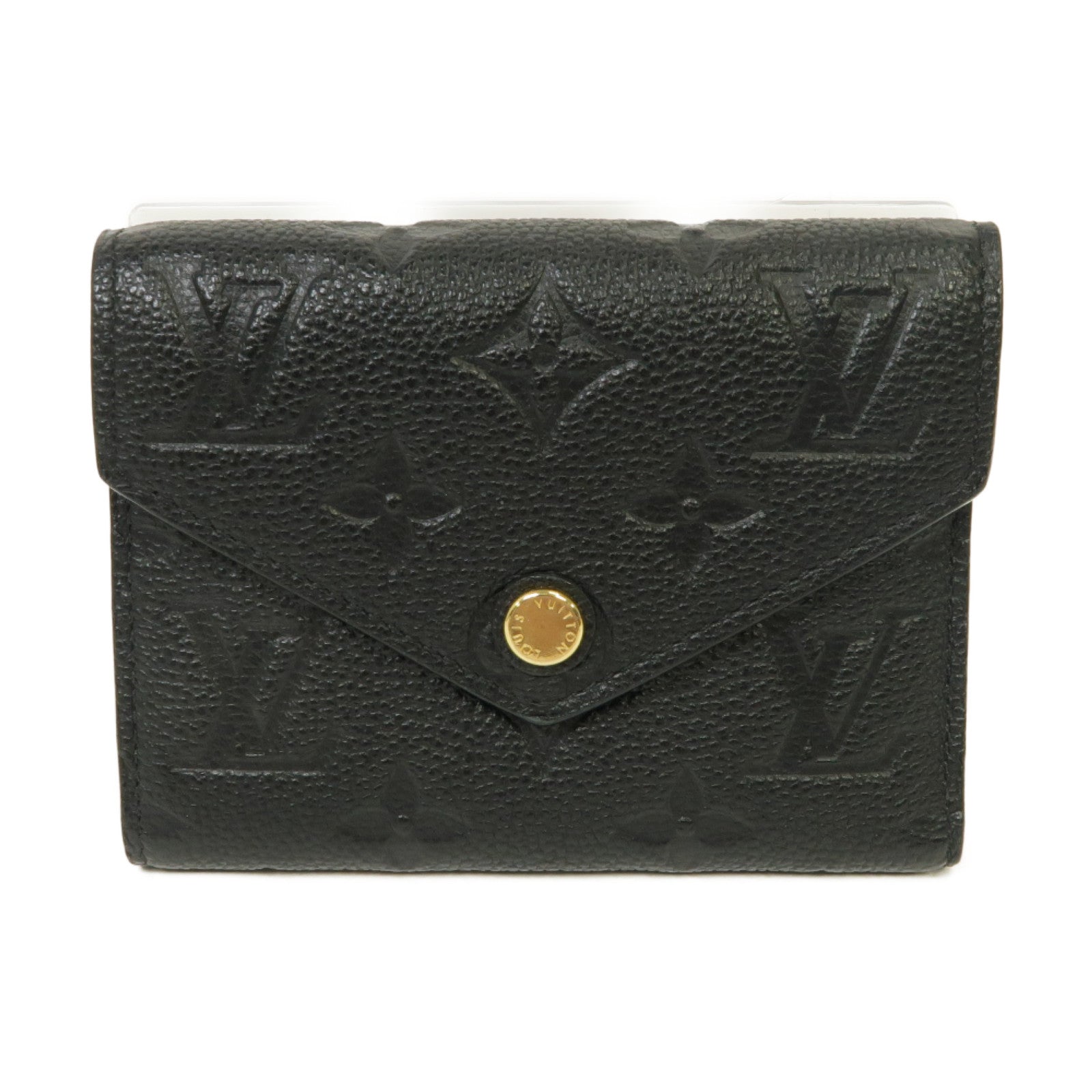 LOUIS VUITTON Monogram Empreinte Victorine Wallet金扣錢包黑色