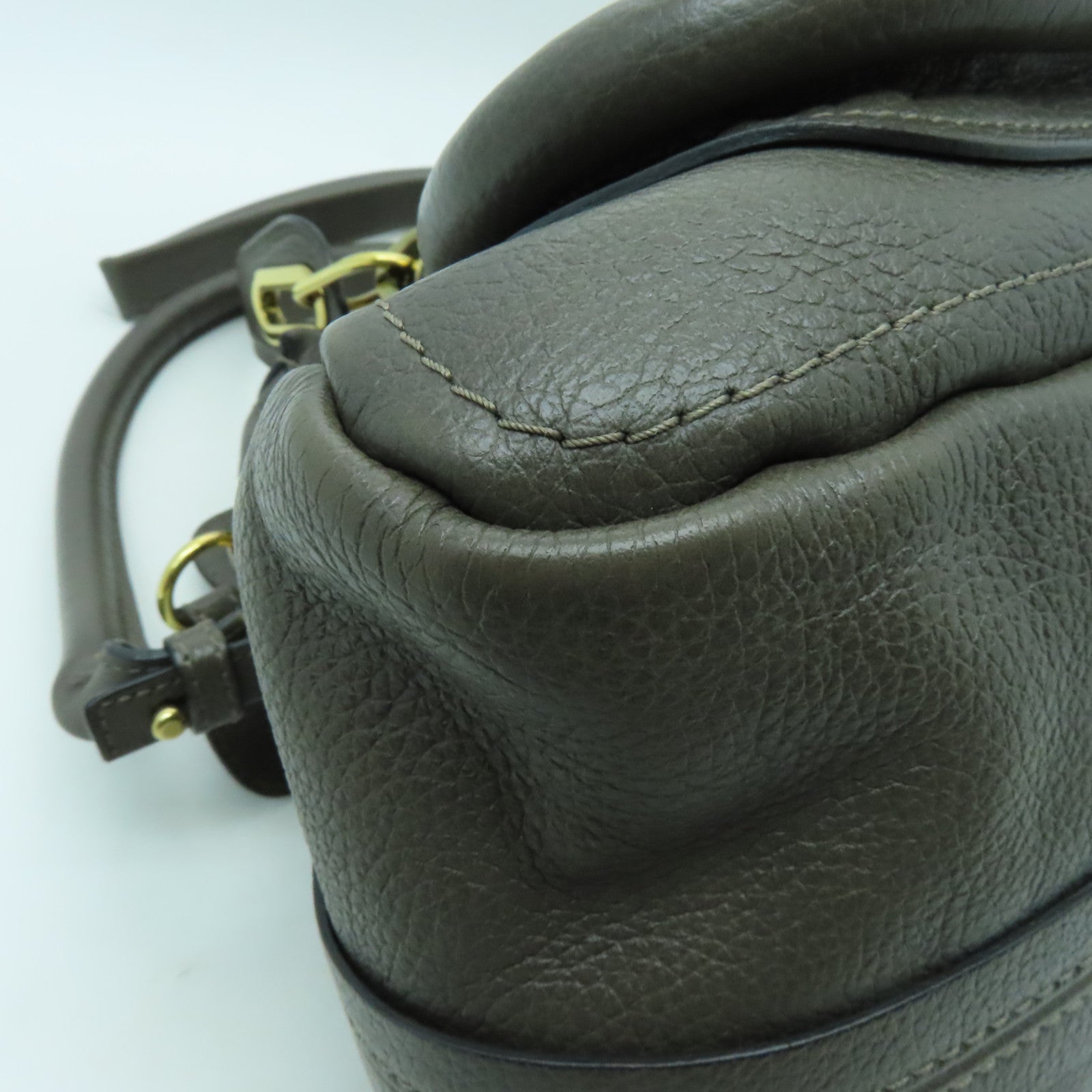 Chloe 【激減優惠】牛皮皮革Paraty Medium 2 Way金扣手挽肩背兩用袋灰色