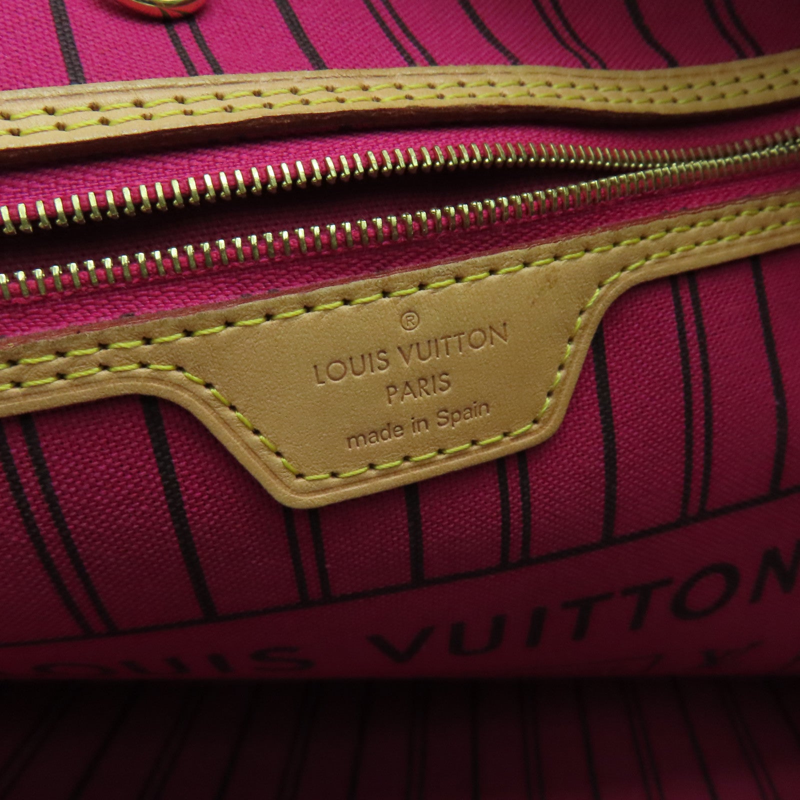 LOUIS VUITTON Monogram Neverfull MM手挽袋金扣啡色