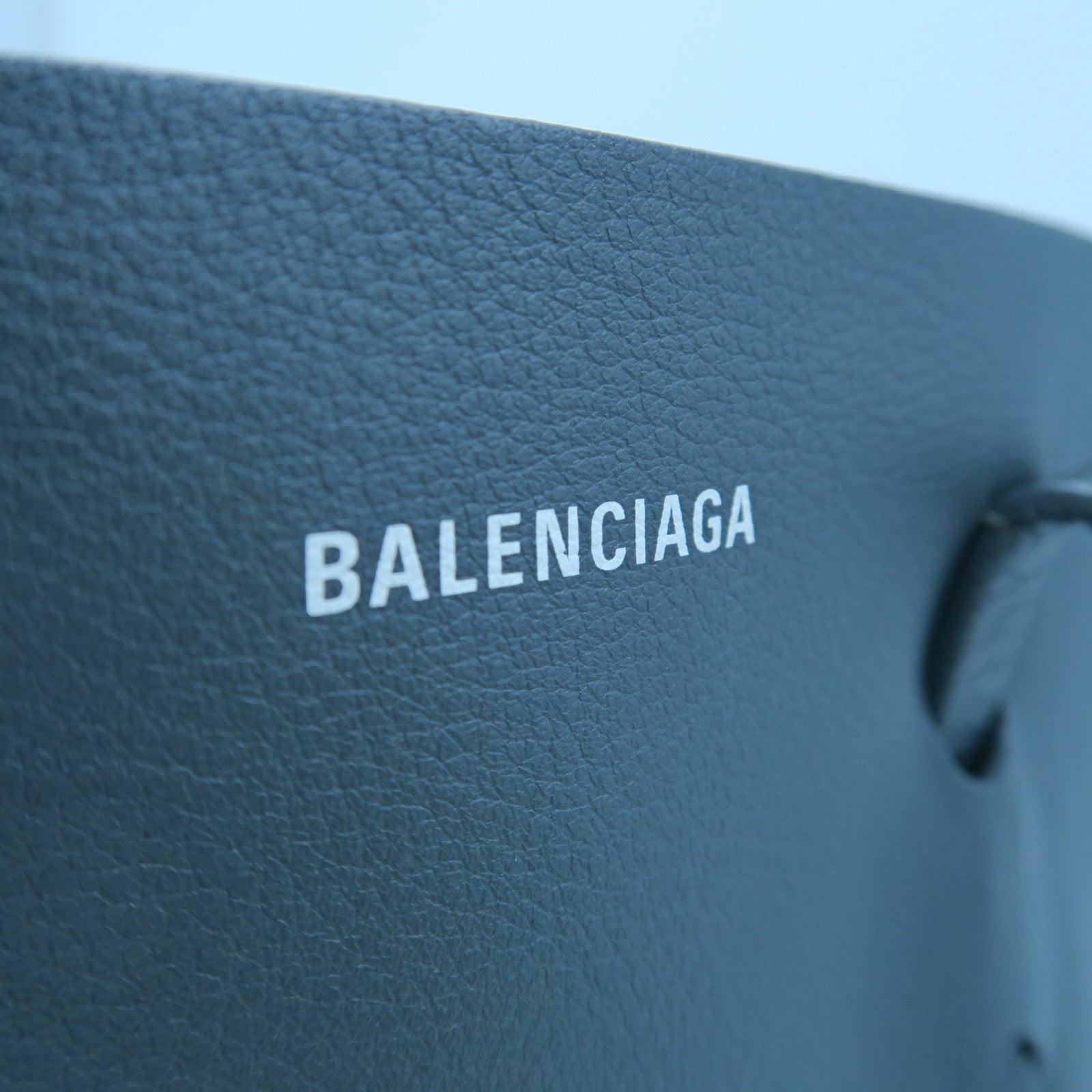 BALENCIAGA 羊皮皮革Tote Bag銀扣手挽袋灰色