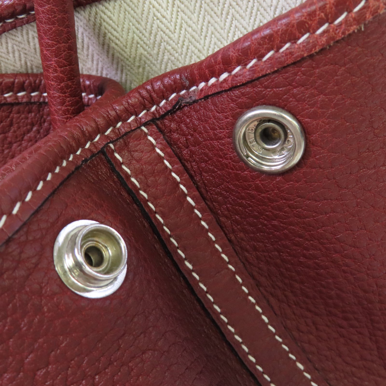 HERMES Negonda皮革Garden Party TPM Tote Bag銀扣手挽袋Rouge H愛馬仕紅色