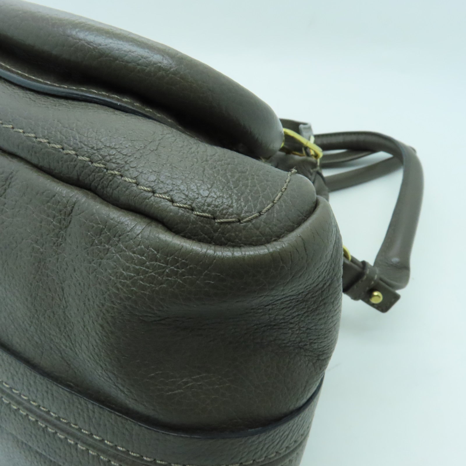 Chloe 【激減優惠】牛皮皮革Paraty Medium 2 Way金扣手挽肩背兩用袋灰色