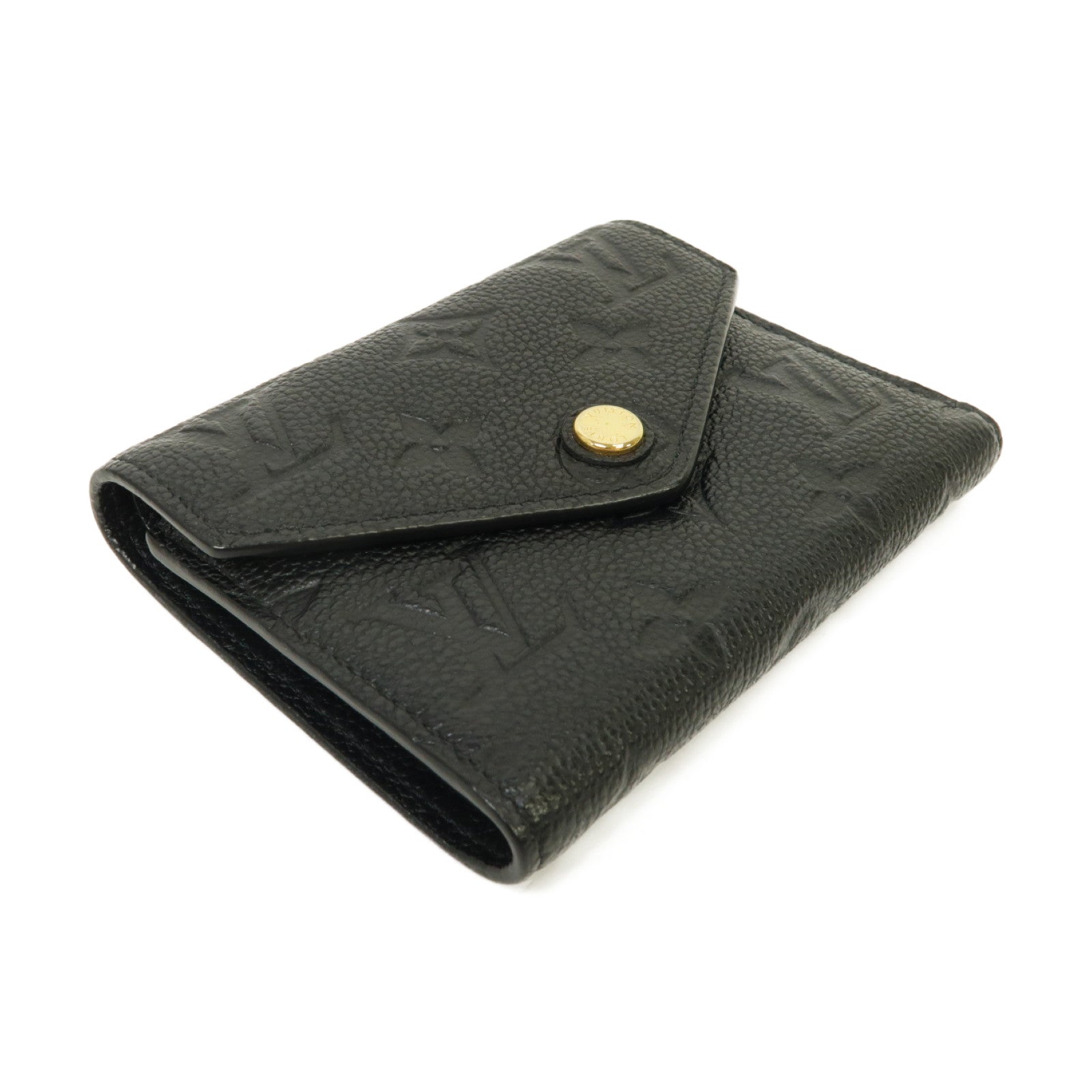 LOUIS VUITTON Monogram Empreinte Victorine Wallet金扣錢包黑色