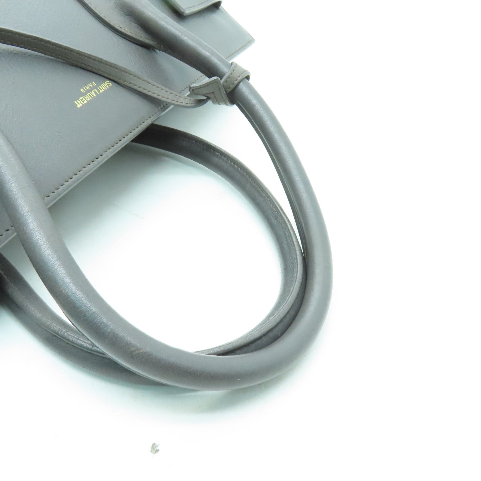 SAINT LAURENT 牛皮皮革Sac De Jour金扣手挽袋灰色
