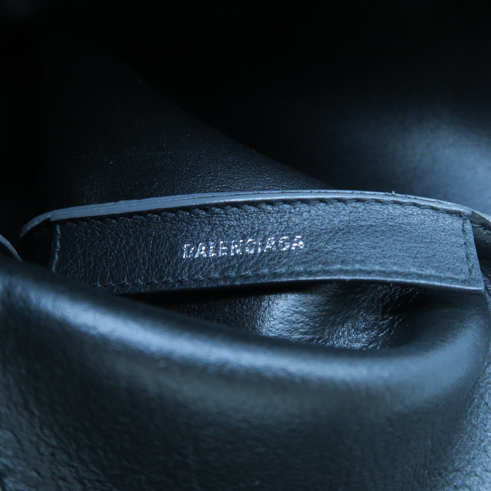 BALENCIAGA 羊皮皮革Tote Bag銀扣手挽袋灰色
