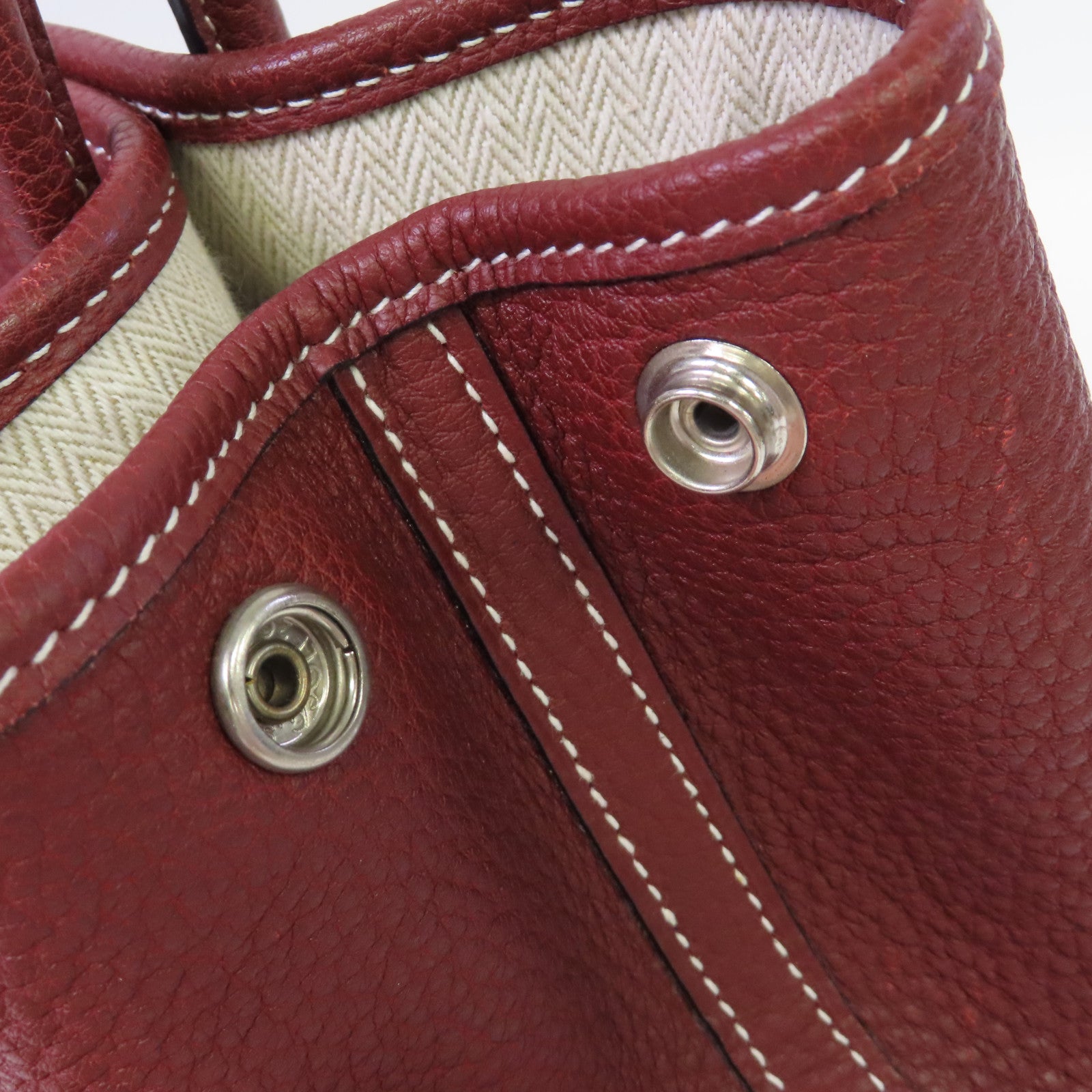 HERMES Negonda皮革Garden Party TPM Tote Bag銀扣手挽袋Rouge H愛馬仕紅色
