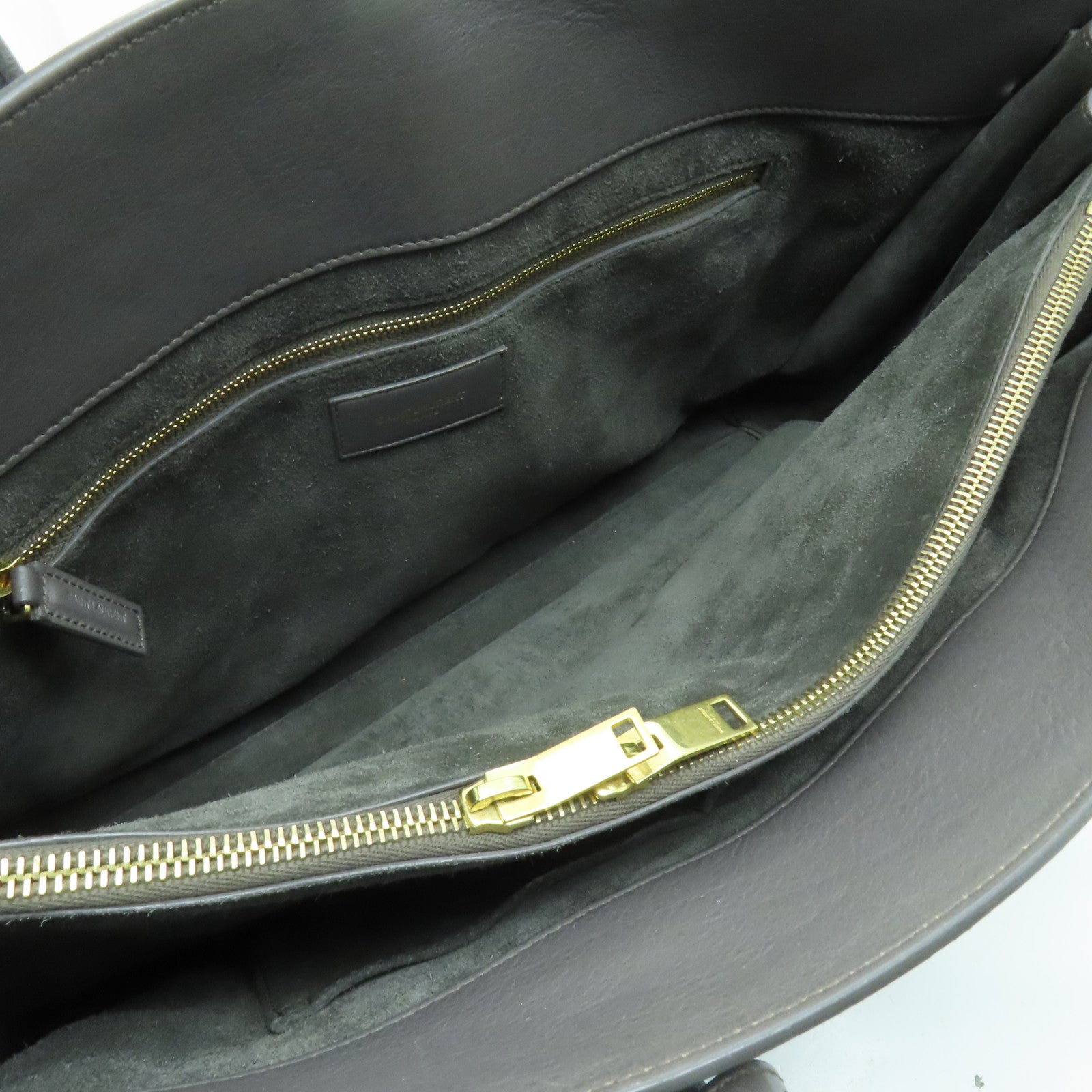 SAINT LAURENT 牛皮皮革Sac De Jour金扣手挽袋灰色