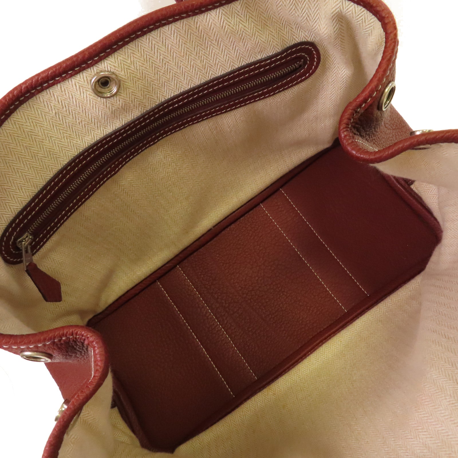 HERMES Negonda皮革Garden Party TPM Tote Bag銀扣手挽袋Rouge H愛馬仕紅色