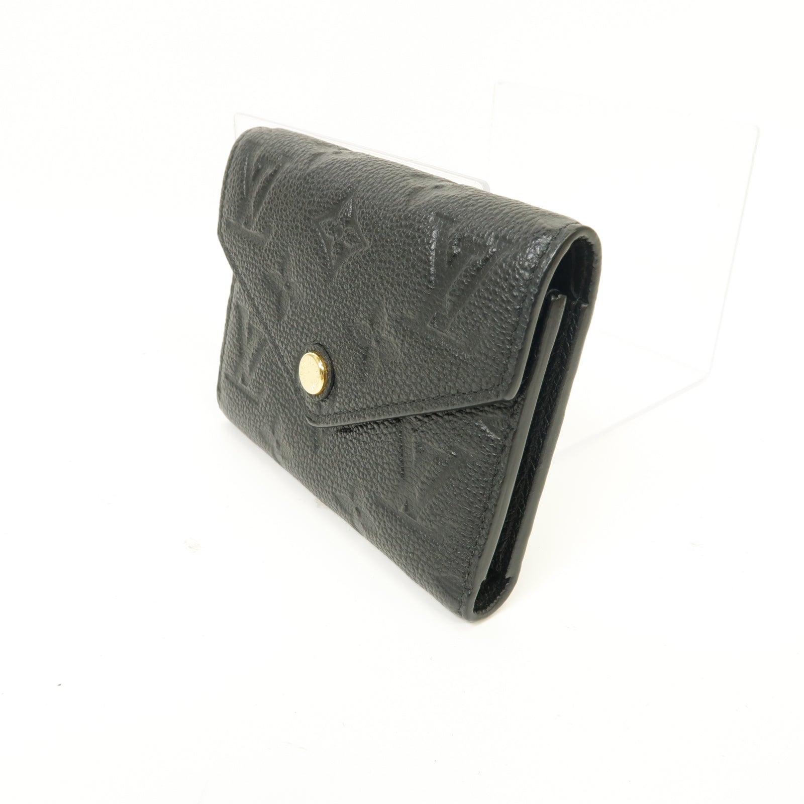 LOUIS VUITTON Monogram Empreinte Victorine Wallet金扣錢包黑色