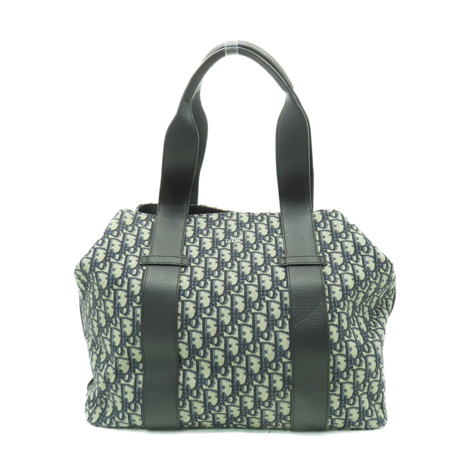 Dior 帆布Tote Bag銀扣手挽袋藍色