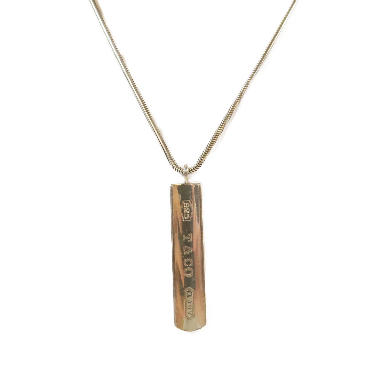 TIFFANY＆CO 925純銀1837 Bar Pendant Necklace項鍊#44cm