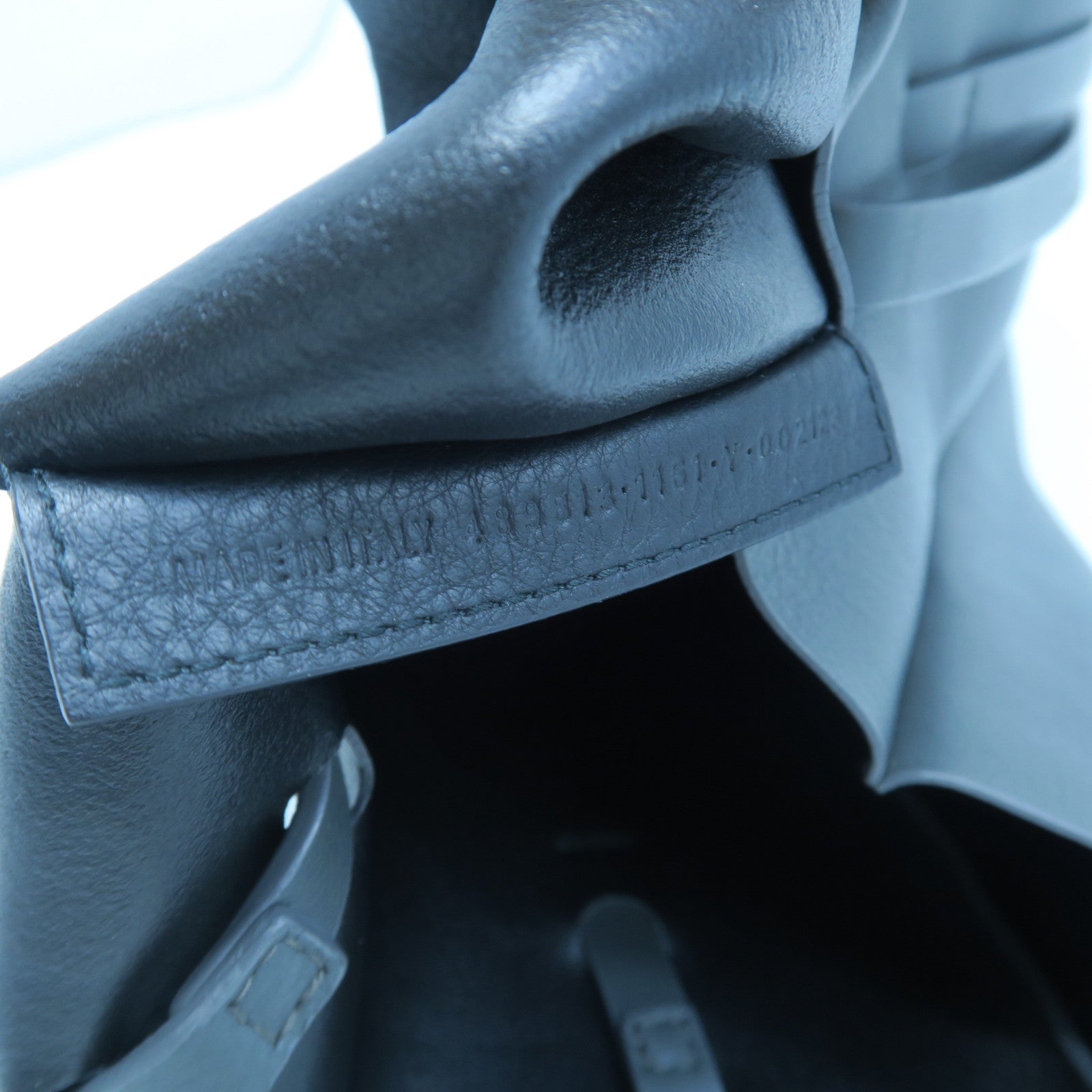 BALENCIAGA 羊皮皮革Tote Bag銀扣手挽袋灰色