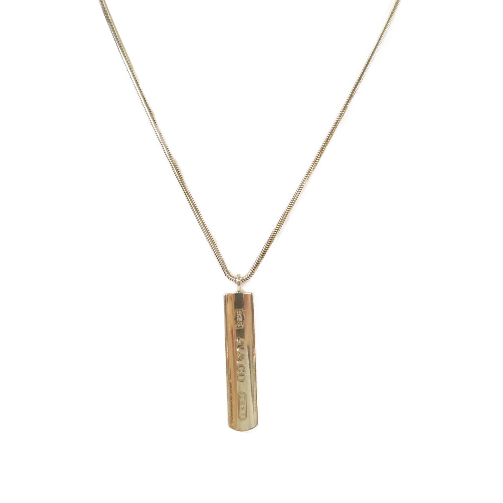 TIFFANY＆CO 925純銀1837 Bar Pendant Necklace項鍊#44cm