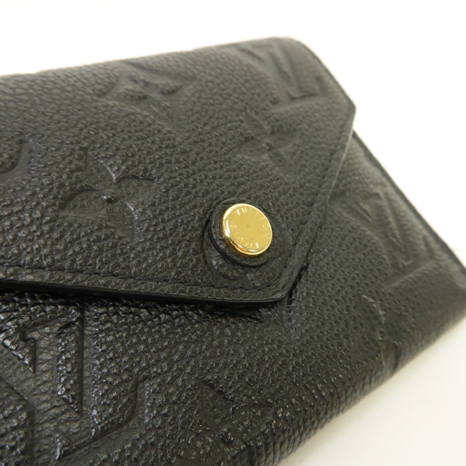 LOUIS VUITTON Monogram Empreinte Victorine Wallet金扣錢包黑色