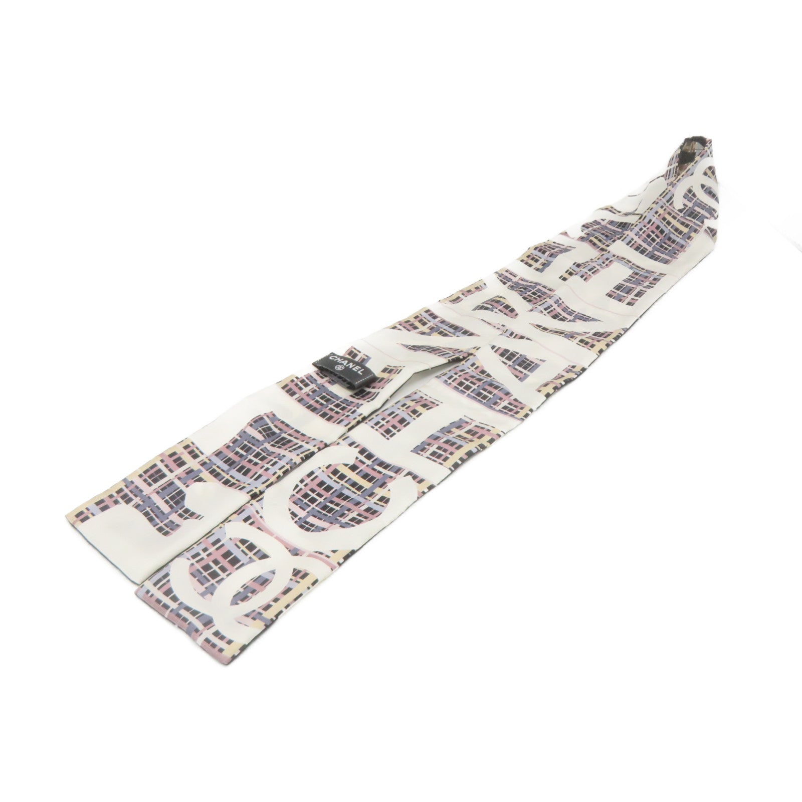 CHANEL Silk Scarf Black/White/Color
