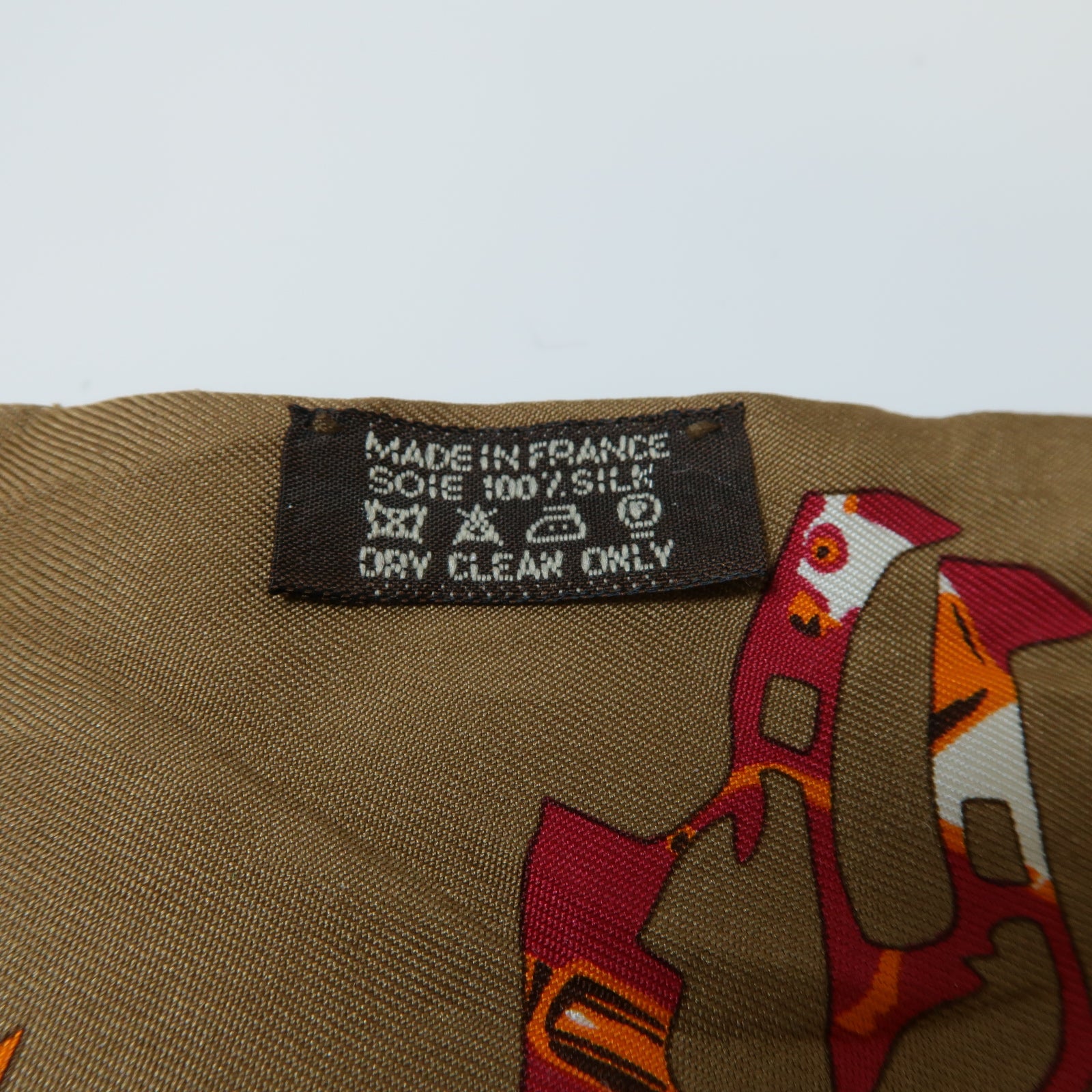 HERMES 絲質Twilly絲巾啡色
