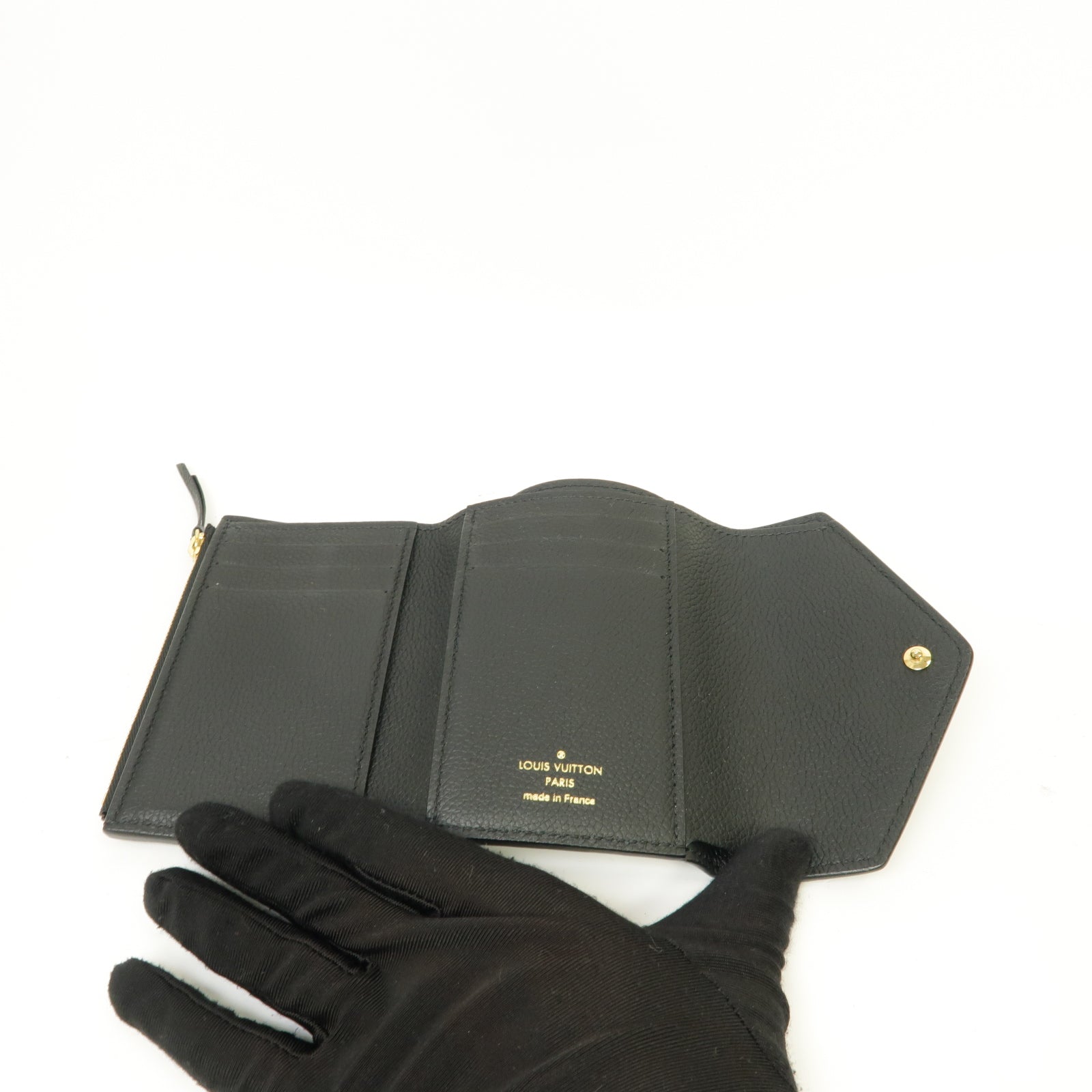 LOUIS VUITTON Monogram Empreinte Victorine Wallet金扣錢包黑色