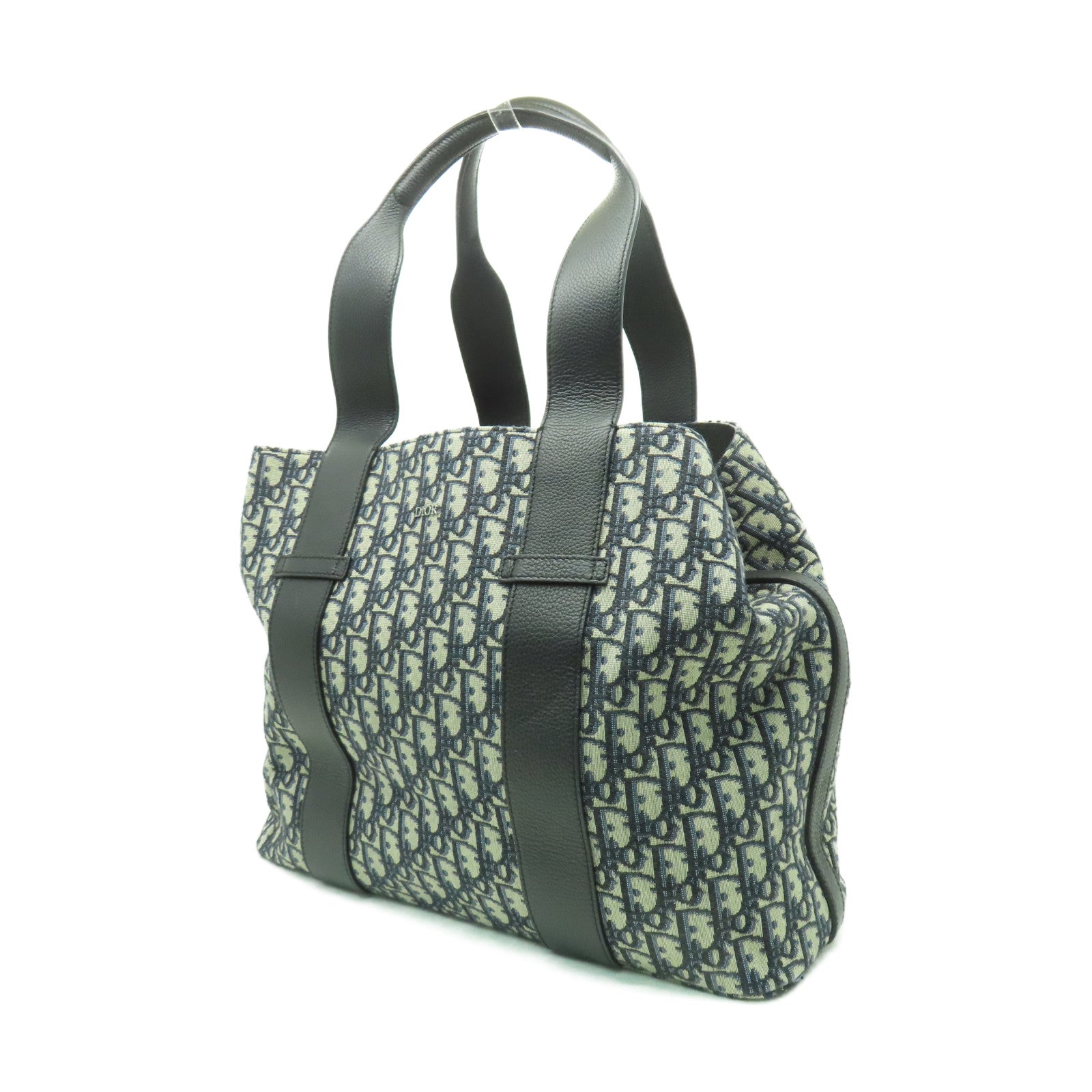 Dior 帆布Tote Bag銀扣手挽袋藍色