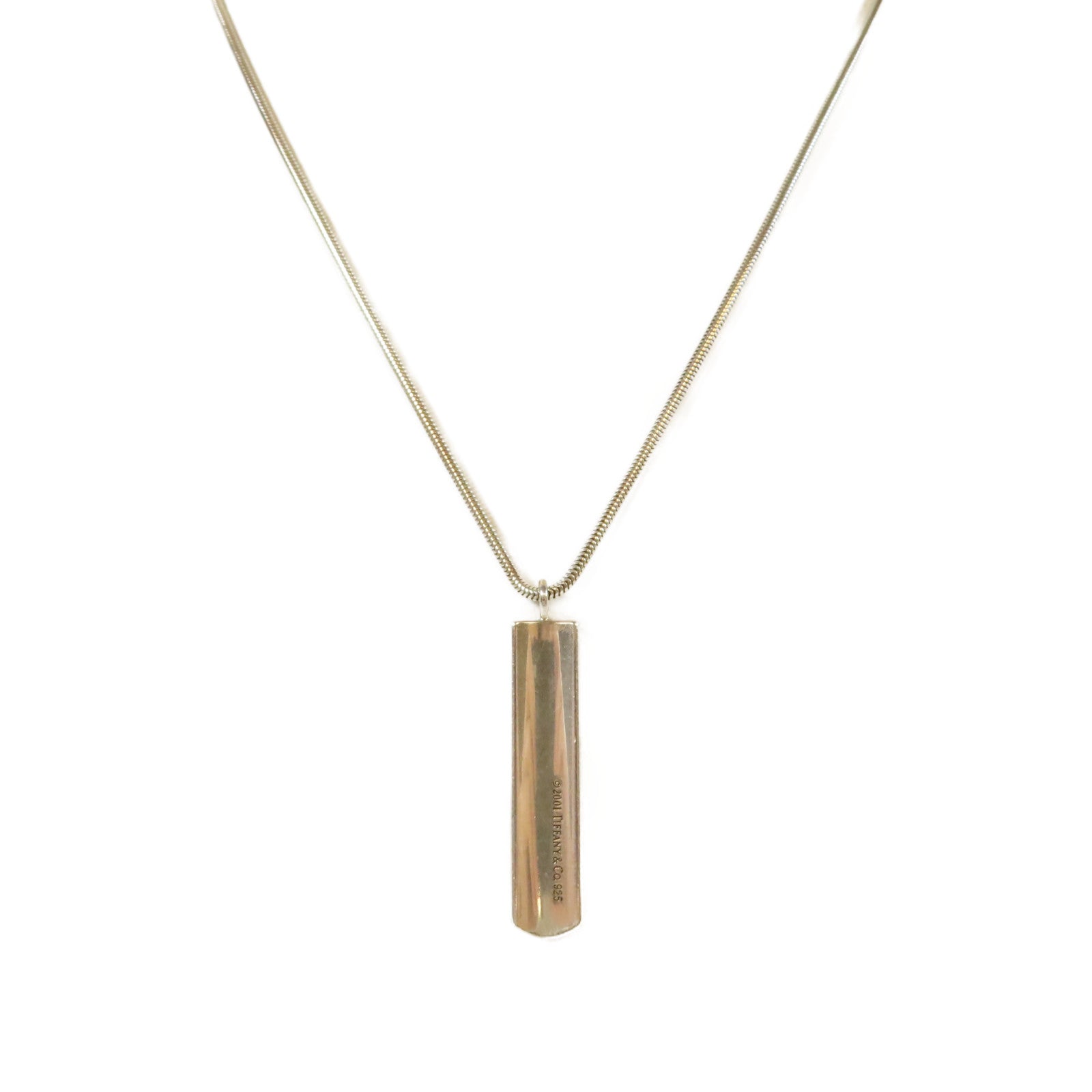 TIFFANY＆CO 925純銀1837 Bar Pendant Necklace項鍊#44cm