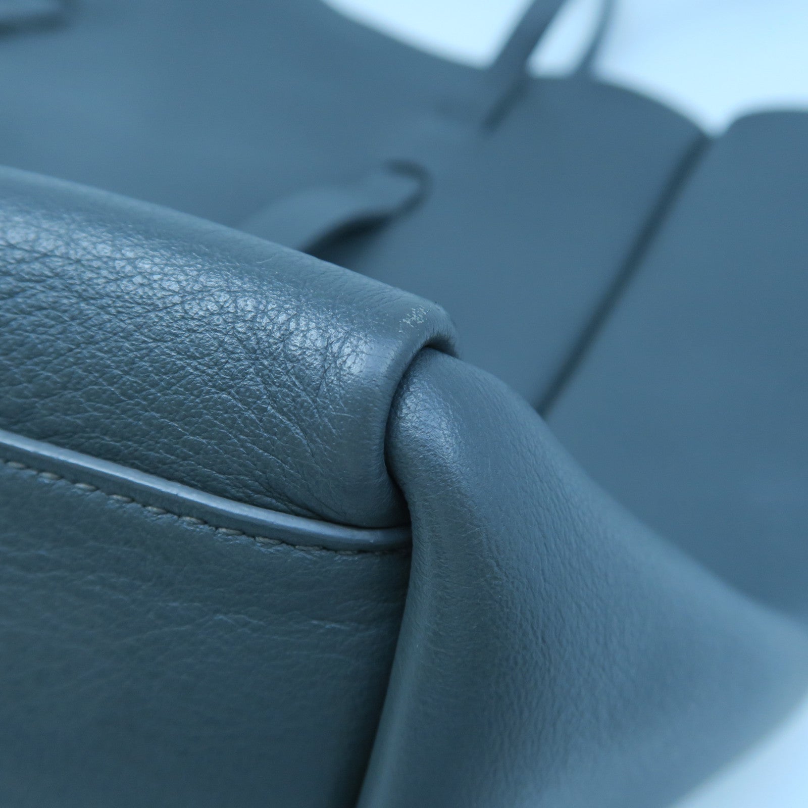 BALENCIAGA 羊皮皮革Tote Bag銀扣手挽袋灰色
