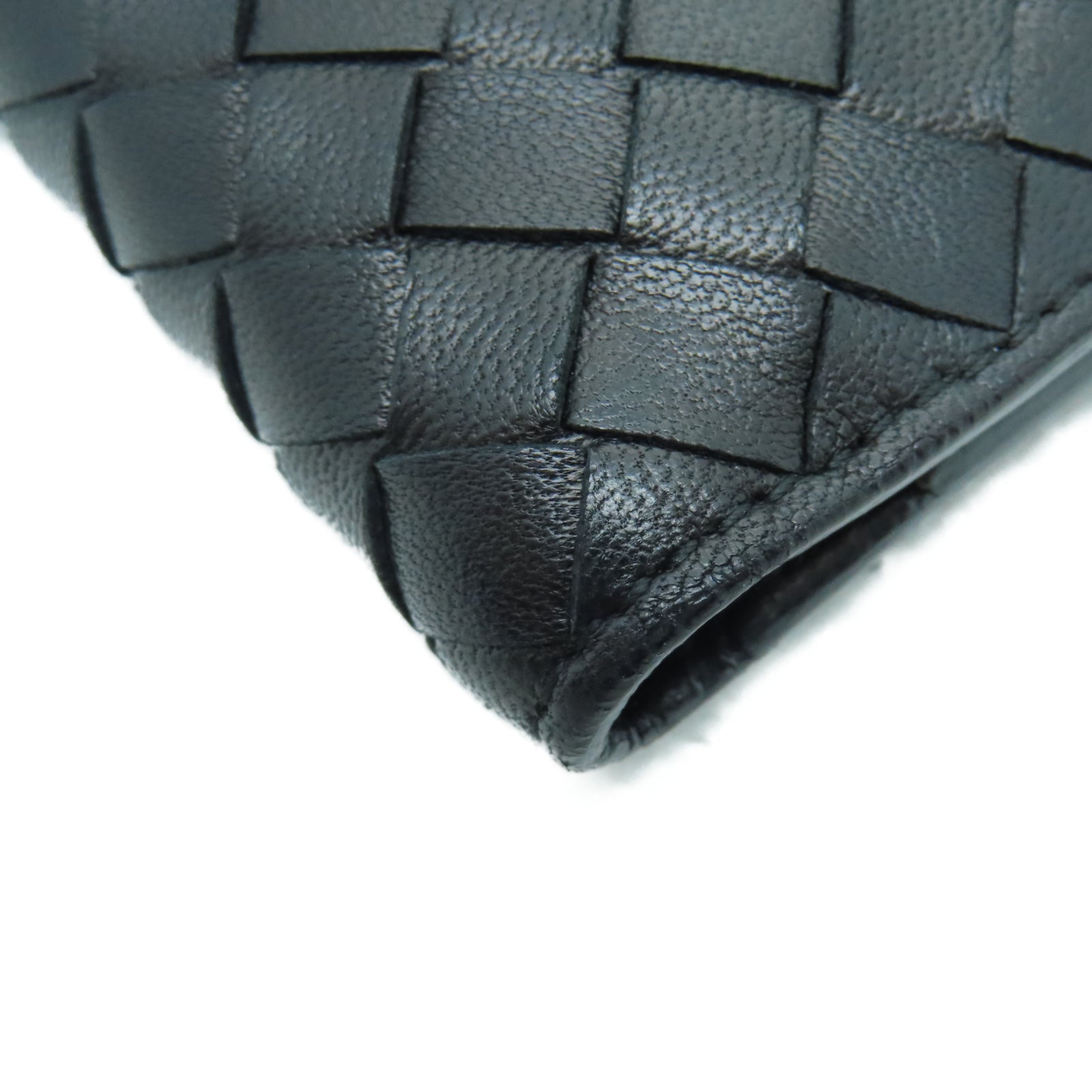 BOTTEGA VENETA 牛皮皮革Wallet銀扣長錢包黑色